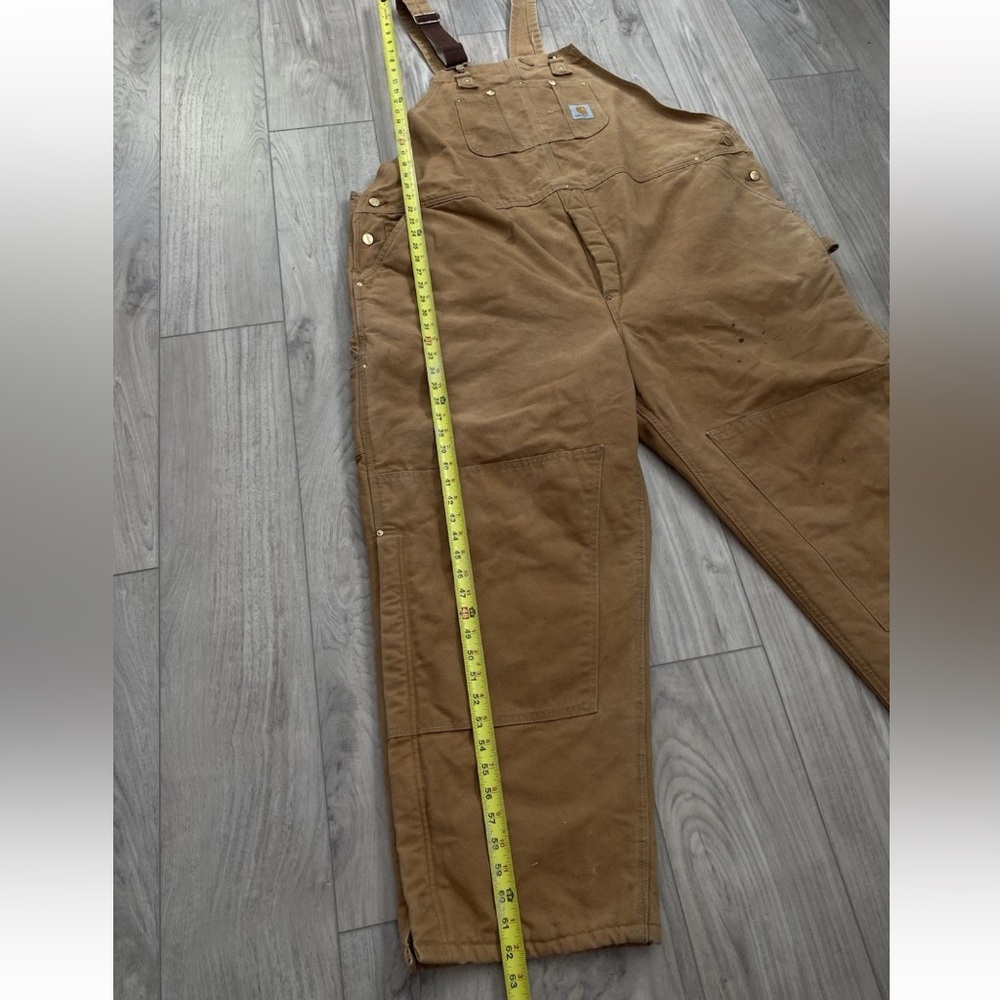CARHARTT Brown, Bib‎ Overalls Lined  Workwear, Men’s Long Overalls, - Picture 11 of 16